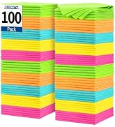 FIXSMITH Microfiber Cleaning Cloth Bulk, 100 Pack Shop Towels, Lint-Free Microfiber Towels for Ca...