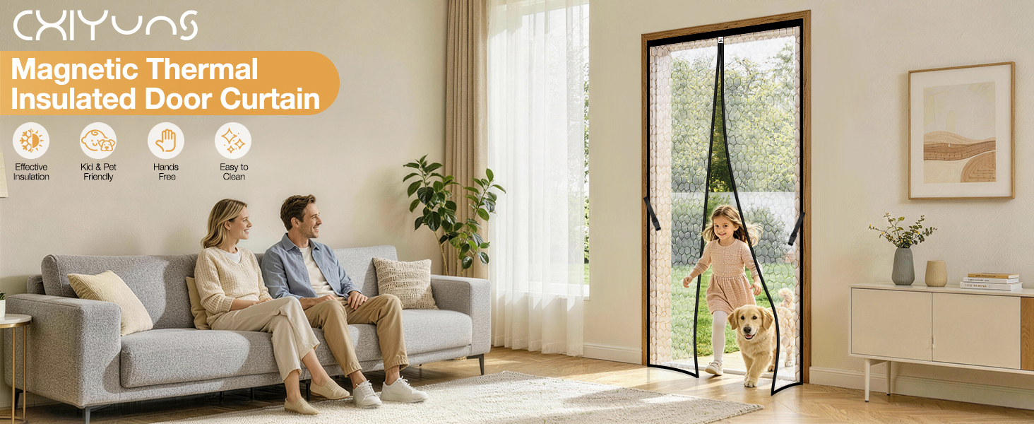 Transparent Magnetic Insulated Door Curtain