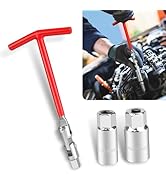 Eratus 3 PCS Spark Plug Socket Wrench, T-Shaped Non-Slip Handle 360 Degree Flexible Multi-Angle S...
