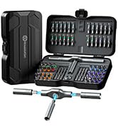 66 in 1 Ratchet Screwdriver Set with Detachable Handle, 6.2° Ratchet Head, Multi S2 Steel Bit Fre...