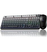 AULA Wireless Keyboard and Mouse Combo, F99 Pro Mechanical Keyboards with Knob,Tri-Mode Hot Swapp...