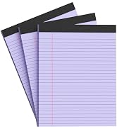 AILZFEI Purple Legal Pad Note Pads 8.5 x 11 inch, Wide Ruled, 30 Sheets/Pad, 20lb Colored Paper, ...