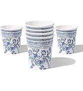 Coterie Blue Flower Paper Cups (Set of 10) | Cute Paper Cups For Summer Party, Bridal and Baby Sh...