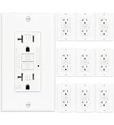 (20 AMP - 10 Pack) GFCI Outlet WR White – Tamper Resistant, Weather Resistant GFI Receptacle with...