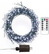 ZELUXDOT Firecracker Fairy Lights,50FT 500Leds Waterproof Twinkle Lights Plug in,8 Modes Remote S...