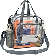 Paxiland Clear Bag for Stadium Events 12x6x12, Clear Tote Bag with Front Pocket and Detachable St...