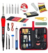 Soldering Iron Kit, 60W LED Display Digital Solder Pen, 5pcs Replaceable Tips, 21-in-1 Fast Heati...