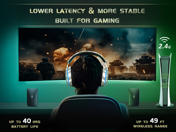 Gtheos wireless gaming headset ps5 headset gaming headphones bluetooth gaming headset