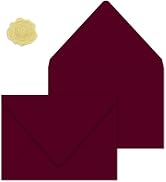YINUOYOUJIA 5x7 Envelopes For Invitation with sticker(50,Burgundy) | 50 Pack A7 Invitation Envelo...