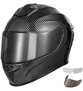 Favoto Full Face Motorcycle Helmet with 2 Visors and Anti-fog Film, DOT Approved Street Bike Helm...