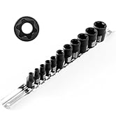 WIILDIS 11PCS Female Torx Socket Set, E-Torx Socket Set with Rail,1/4" and 3/8" Drive, Female Ext...