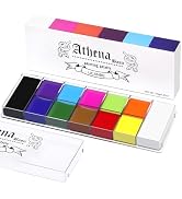 UCANBE Athena Basic Face Body Paint Oil Palette, 12 Color Large Black White Professional Face Pai...