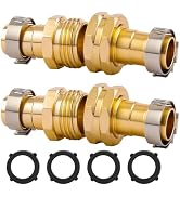 Sanpaint Garden Hose Repair Connector with Clamps, Fit for 3/4 Inch or 5/8 Inch Male and Female G...