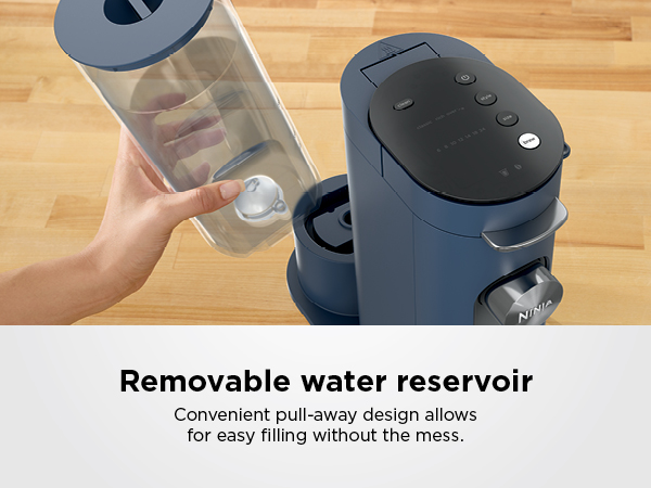 Convenient pull-away design allows for easy f illing without the mess.