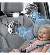 IriQuart Car Seat Fan for Back Seat, Car Fans for Backseat for Kids(No Battery)