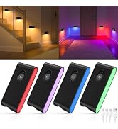 WILLED Stair Lights Indoor Rechargeable,RGB & Warm White Color Changing Night Light,Wireless Moti...