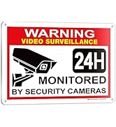 iSYFIX Video Surveillance Warning Sign - 1 Pack 7x10 Inch – 100% Rust Free .040 Aluminum Signs, L...