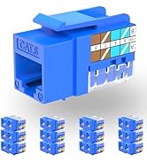 Rapink RJ45 Keystone Jack Cat6 10G Support, Cat6 Keystone Jacks UTP 25 Pack for Wall Plate and Pa...