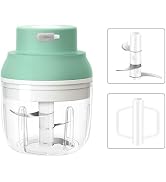 Electric Garlic Chopper, 250ML USB Mini Food Chopper Garlic Mincer with Egg Beater 2 in 1, Vegeta...