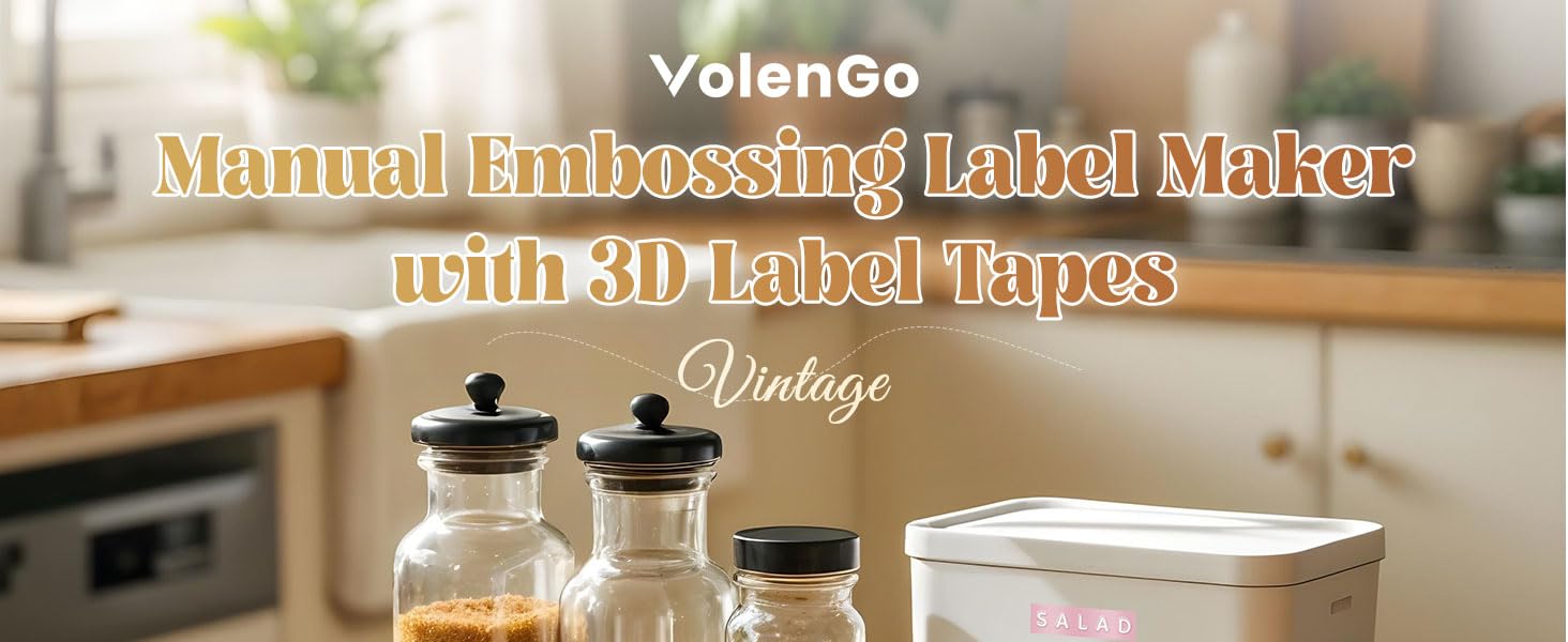 Vintage 9mm 0.35‘’ 3/8inch labeling tape portable Embossing Label Maker