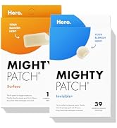 Hero Cosmetics Mighty Patch Invisible+ Patch & Mighty Patch Surface Patch Bundle - Acne Patches...
