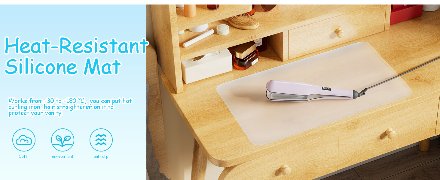 clear silicone mat makeup desk microwave countertop protector play mat food-grade non-slip
