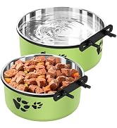 Dog Crate Water Bowl, ShineMe 54oz & 34oz Stainless Steel No Spill Crate Food and Water Bowl, Ken...