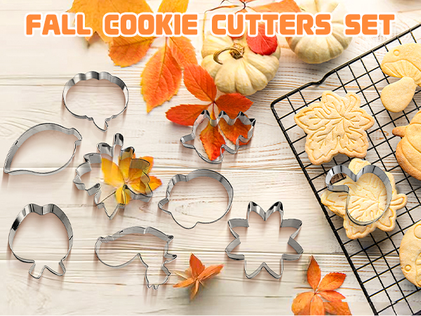 9 Pieces Fall Cookie Cutters Set