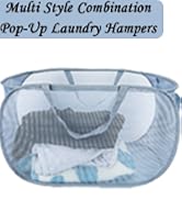 Collapsible Laundry Basket. Mesh Pop Up Laundry Hampers with Pocket, Anti-tear, Light Breathable,...