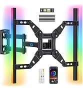 Pipishell Full Motion TV Wall Mount with LED Light for 13–43 inch TVs | Max VESA 200x200mm, RGB b...