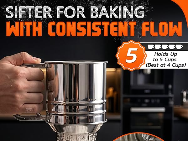 flour sifter stainless steel baking tools powdered sugar sifter baking sifter