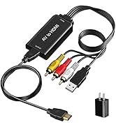 AMANKA RCA to HDMI, 1080P RCA Composite CVBS AV to HDMI Video Audio Converter Adapter with USB Ch...