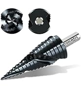 TOOLMAYS M35 Cobalt HSS Step Drill Bit, Nano TiAlN Coating with Spiral Flute, 18 Steps 3/16"–1-1/...