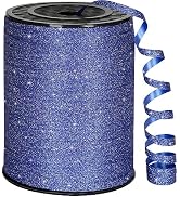 OMISELIO Blue Ribbon, 500 Yard Glitter Navy Blue Curling Ribbon, Shiny Metallic Curling Ribbon fo...