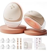 NCVI Heated Breast Pump Hands Free 8161, Wearable 360° Surround Heating, 300 mmHg Hospital-Grade ...
