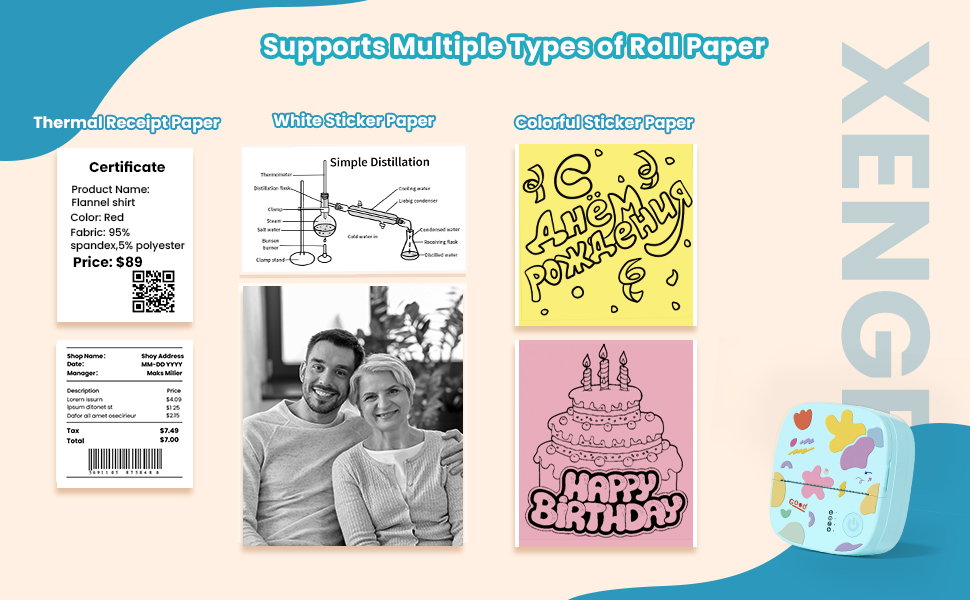 Supports Multiple Types of Roll Paper