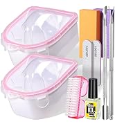 Teenitor 10Pcs Nail Soaking Bowl Kit 2 Soak Off Bowl Nail Soaking Bowl Acetone Proof Soak Off Gel...