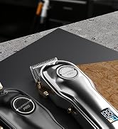 Professional Hair Clippers for Men- Hair Cutting Kit & Zero Gap T-Blade Trimmer Comb...