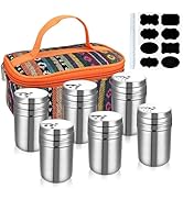 EZYoutdoor 6Pcs Stainless Steel Spice Shaker, Camping Spice Kit with Travel Bag, Salt and Pepper ...