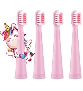 Vekkia Sonic Kids Electric Toothbrush Replacement Heads - 7X More Plaque Removal, End-Rounded 3D ...