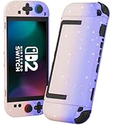 RHOTALL Pink Purple Glitter Dockable Case for Nintendo Switch 2 2025,Cute Hard Protective PC Shel...