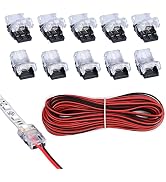 SUPERNIGHT 2 Pin LED Connector 10 Pcs for Non-Waterproof 8mm 3528 2835 LED Strip Lights, Strip to...