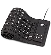 sungwoo Foldable Silicone Keyboard USB Wired Waterproof Rollup Keyboard for PC Notebook Laptop (A...