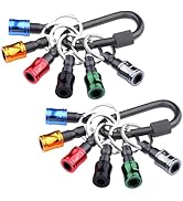 GrenPRO 6Pcs Bit Holder Chain 2 Sets,1/4 Hex Shank Aluminum Alloy Screwdriver Bit Holder,Portable...