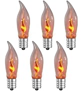 Hompavo Upgraded Flame Light Bulbs, Compact E12 Chandelier Base Candle Flickering Fire Light Bulb...