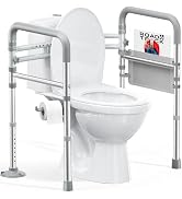 HOMLAND Toilet Safety Rails for Seniors, Adjustable Height & Width 350lb Toilet Handles for Elder...