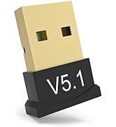 USB Bluetooth Adapter, Driver Free Long Range Bluetooth 5.1 Dongle Receiver for PC, Backward Comp...