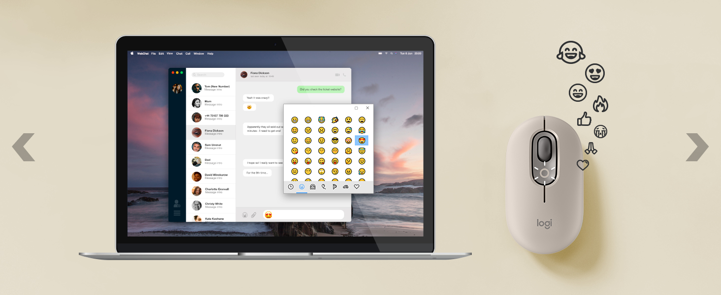 zoom on pop mouse mist wireless beige gray mouse with emoji