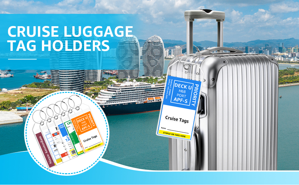 Luggage Tags for Cuise Ships for Carnival, Norwegian, Princess, NCL, Holland America, MSC 2025