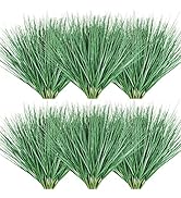 Uieke 20PCS Artificial Outdoor Plants, Fake Grass Plants UV Resistant Greenery Shrubs Faux Plasti...